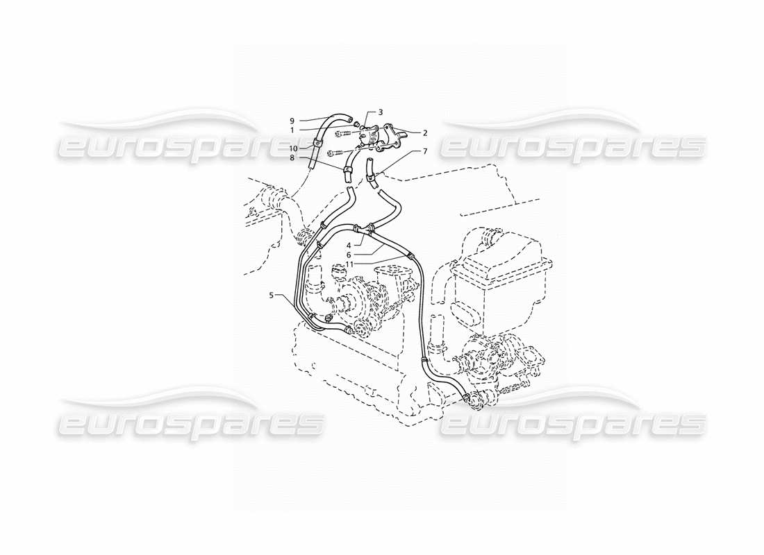 maserati qtp v6 (1996) système de contrôle de suralimentation schéma des pièces