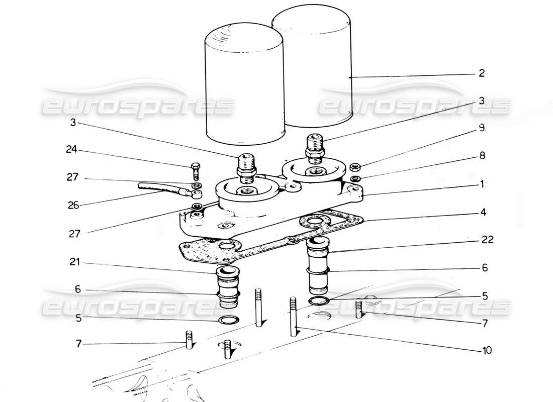 ferrari 365 gtc4 (mechanical) filtre à huile - schéma des pièces de révision