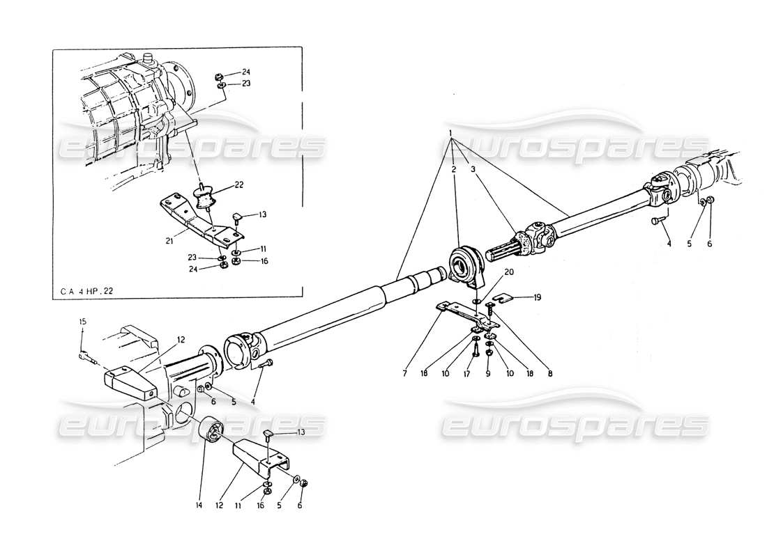 maserati 418 / 4.24v / 430 arbre d'hélice, diagramme de pièces zf