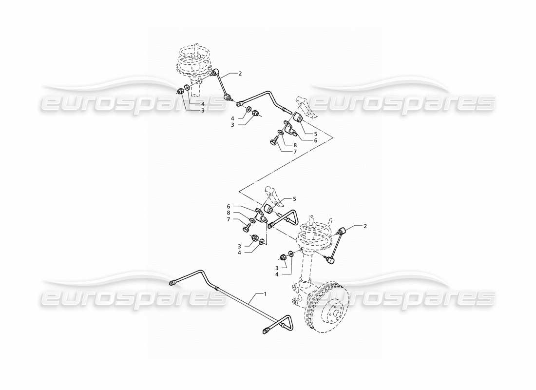 maserati qtp v8 (1998) barre de stabilisation schéma des pièces