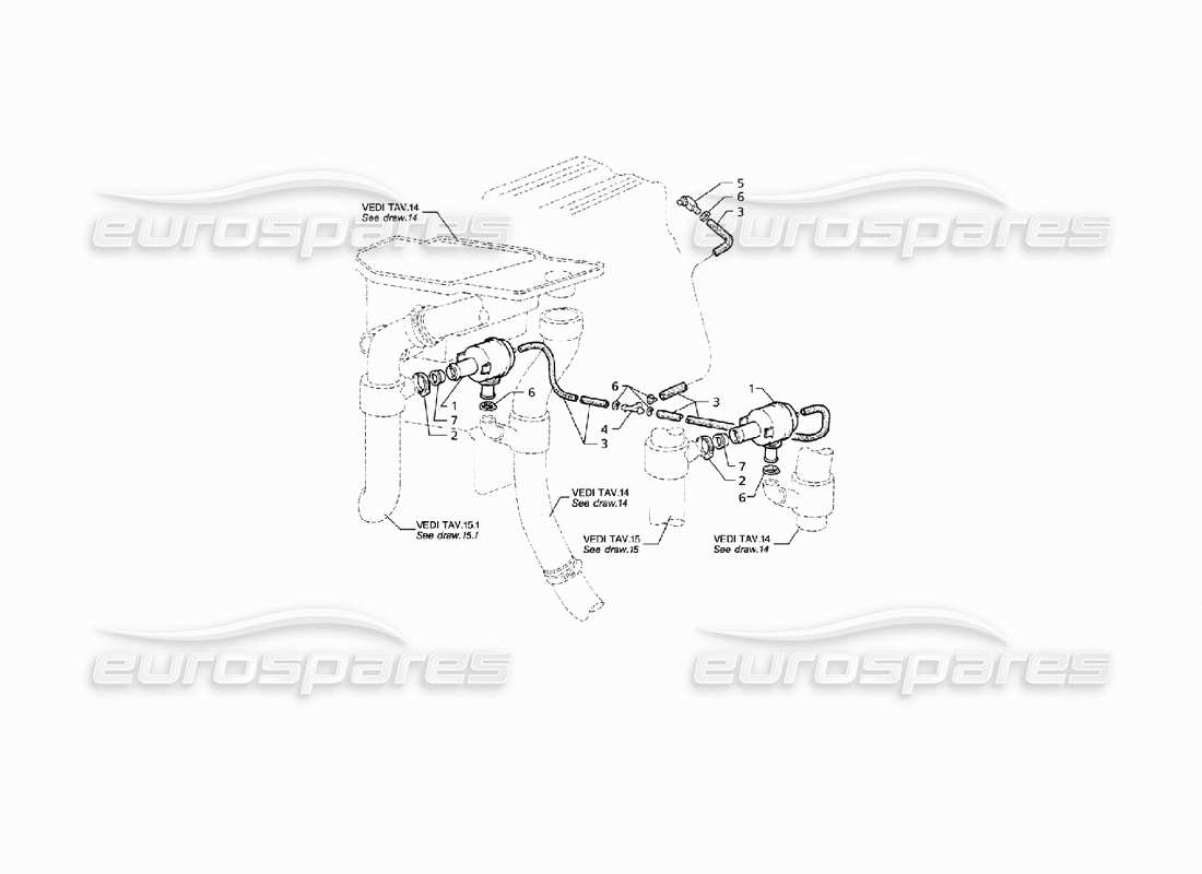 maserati qtp v8 (1998) système de valve pop-off schéma des pièces