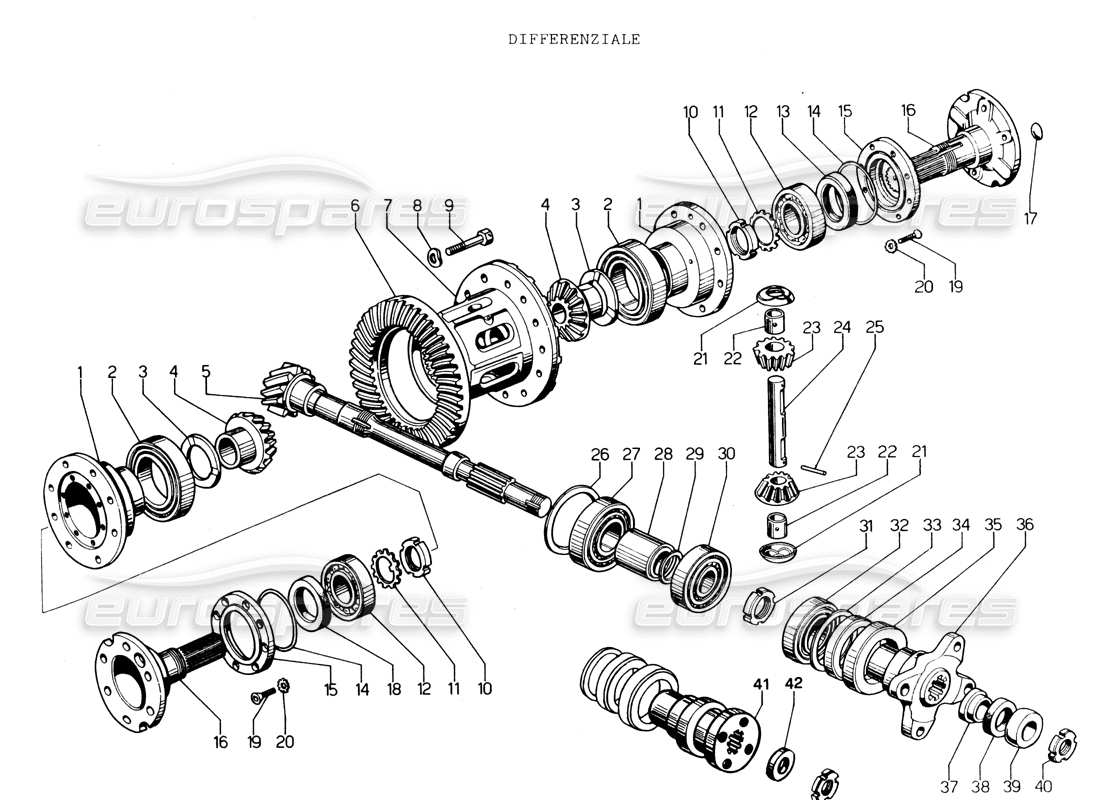 lamborghini espada différentiel diagramme de pièce