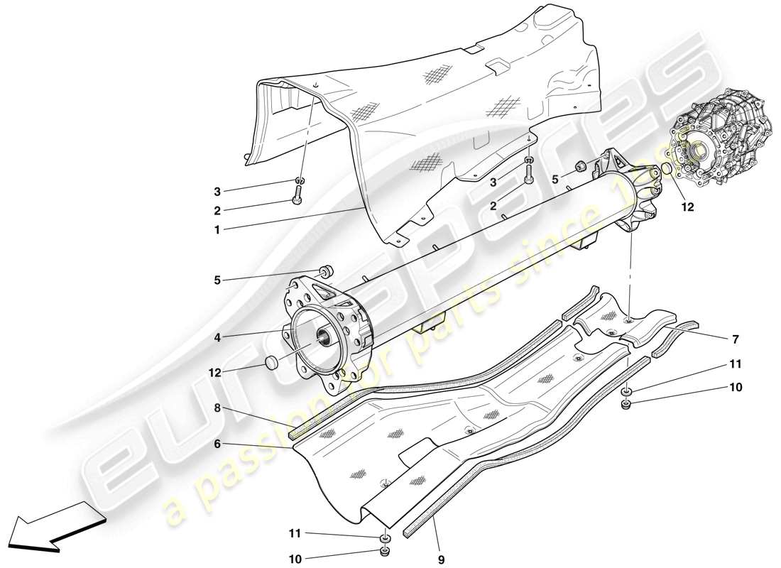 ferrari 599 sa aperta (europe) tuyau de connecteur moteur/boîte de vitesses et isolation schéma des pièces