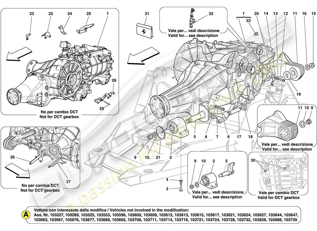 ferrari california (usa) carter de boîte de vitesses schéma des pièces