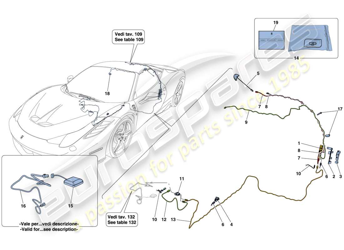 ferrari 458 speciale (usa) télémétrie schéma des pièces
