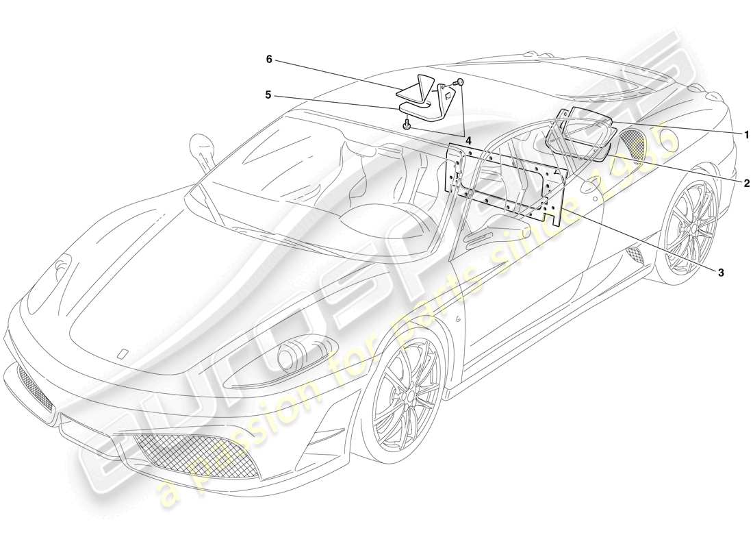 ferrari f430 scuderia (rhd) schéma des pièces d'isolation