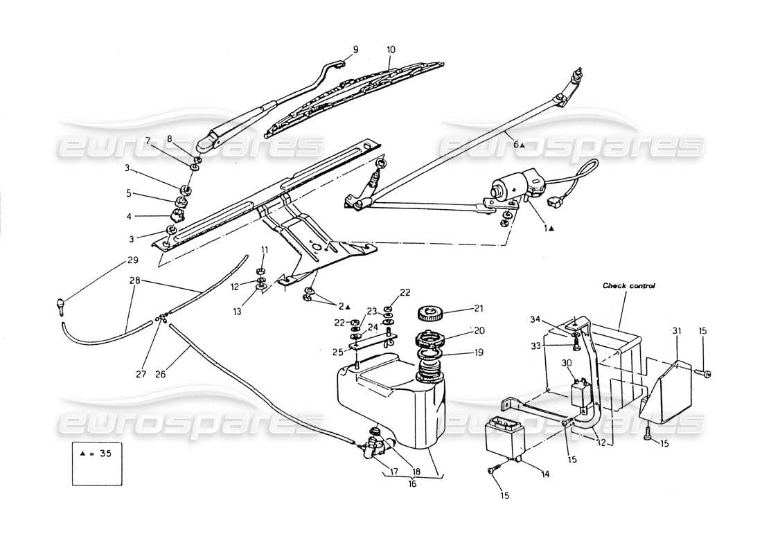 maserati 418 / 4.24v / 430 essuie-glace, diagramme des pièces de direction droite