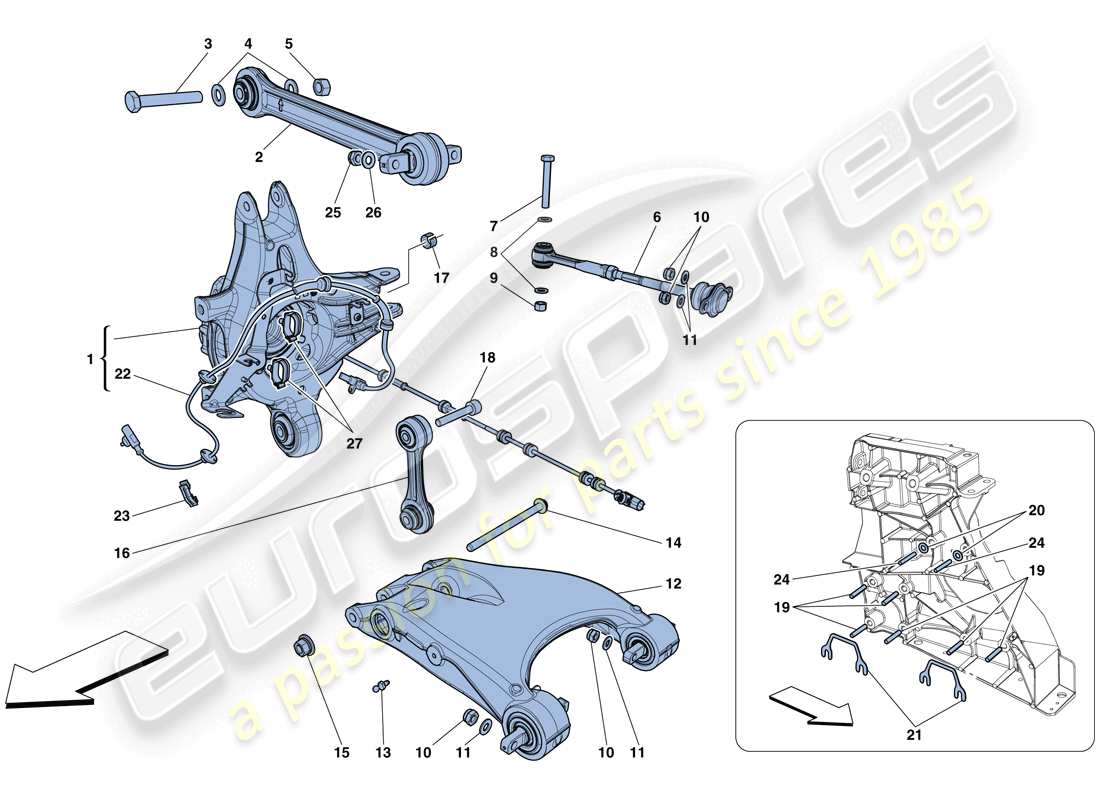 ferrari 458 speciale aperta (usa) suspension arrière - bras - schéma des pièces