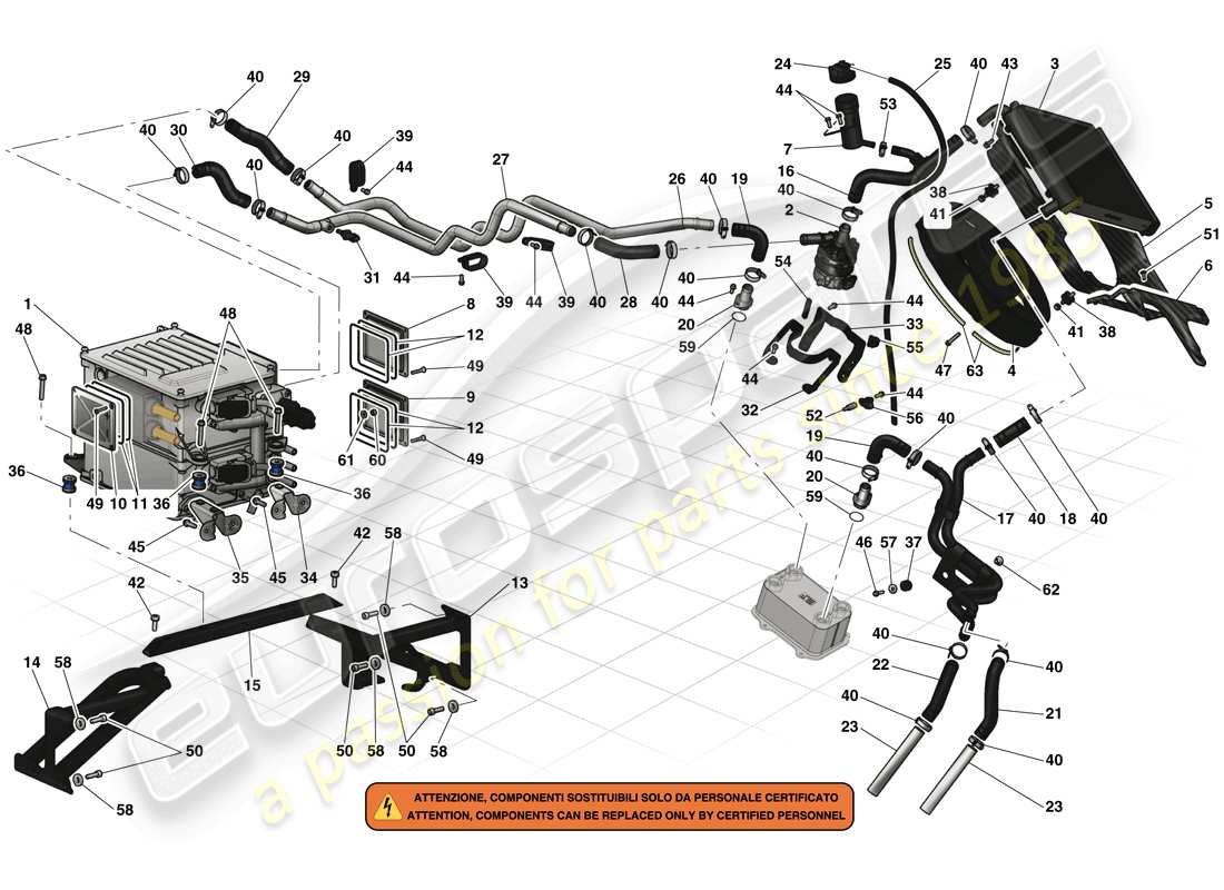 ferrari laferrari (usa) inverter and cooling part diagram