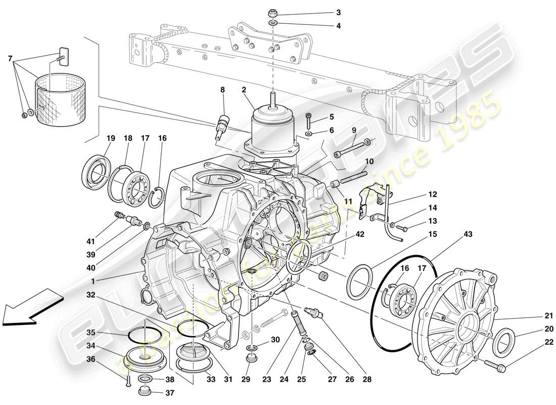 maserati mc12 boîte de vitesses/différentiel schéma des pièces
