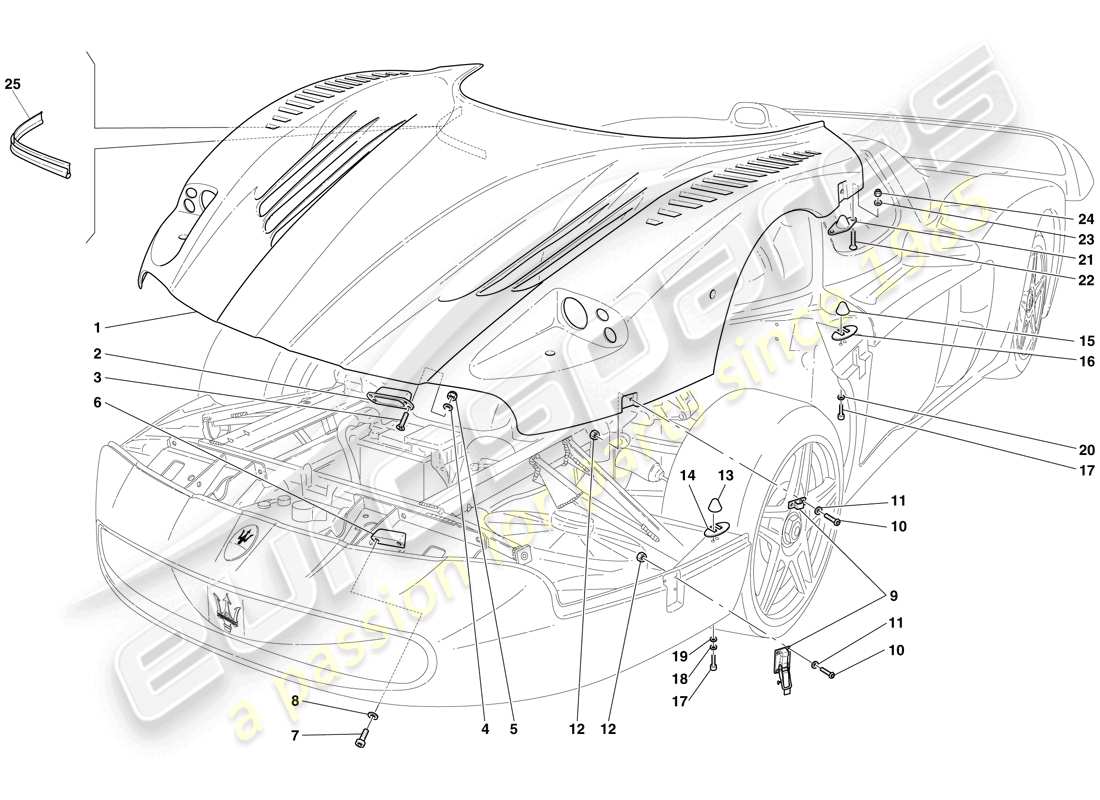 maserati mc12 couvercle avant schéma des pièces