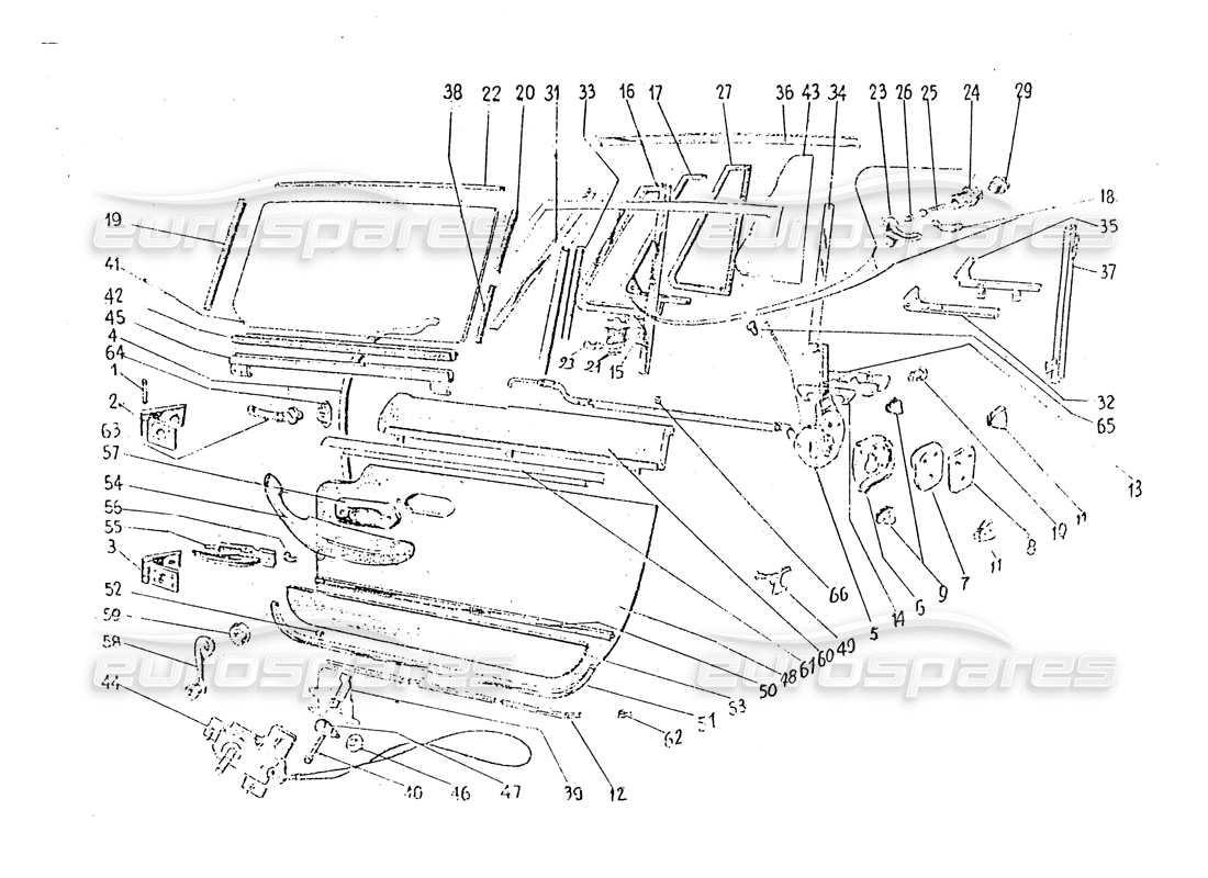 ferrari 330 gt 2+2 (coachwork) garnitures intérieures de porte (édition 1 + 2) schéma des pièces