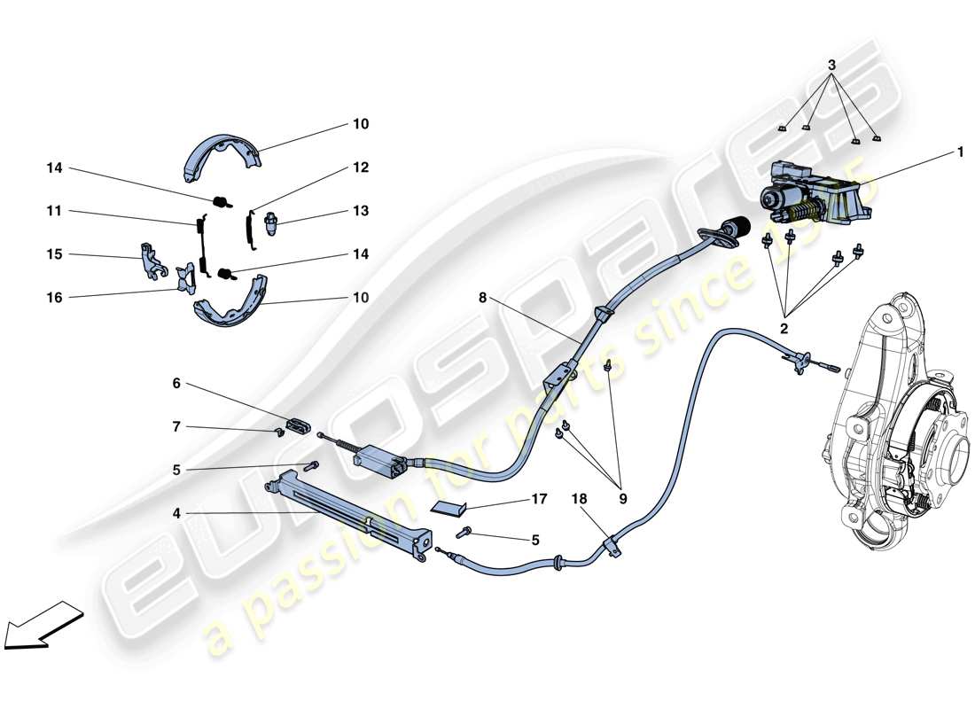 ferrari california t (usa) frein de stationnement schéma des pièces