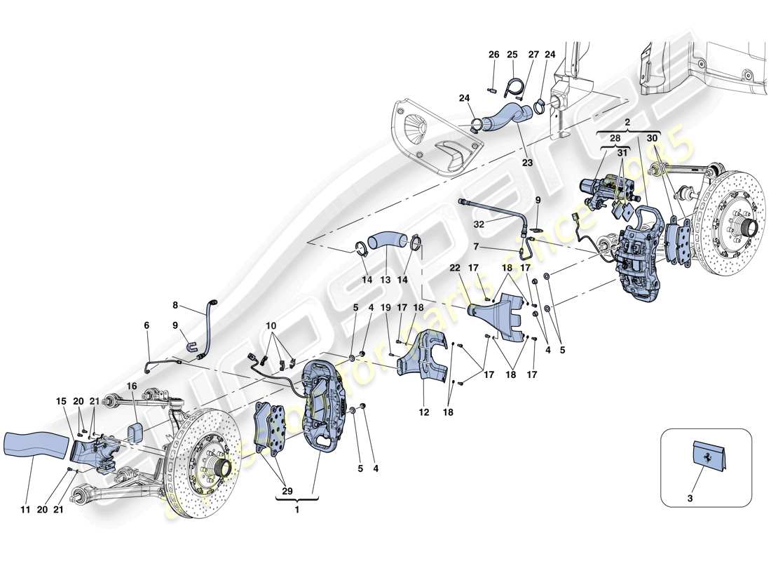 ferrari laferrari aperta (europe) étrier de frein avant et arrière schéma des pièces