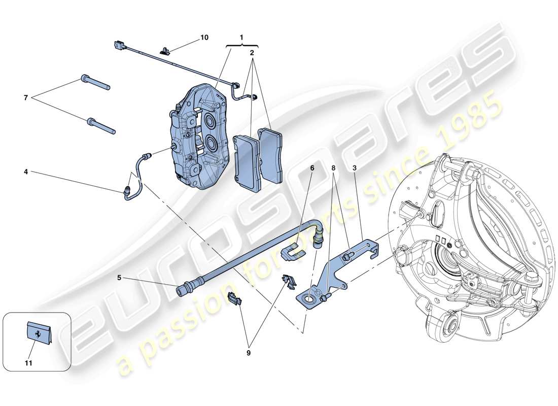 ferrari california t (usa) étrier de frein arrière schéma des pièces