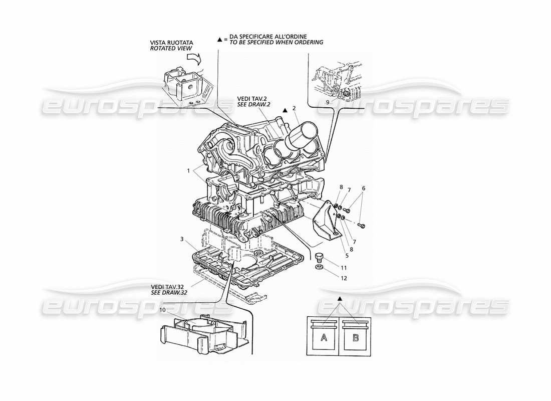maserati qtp v6 evoluzione schéma des pièces du bloc moteur et du carter d'huile