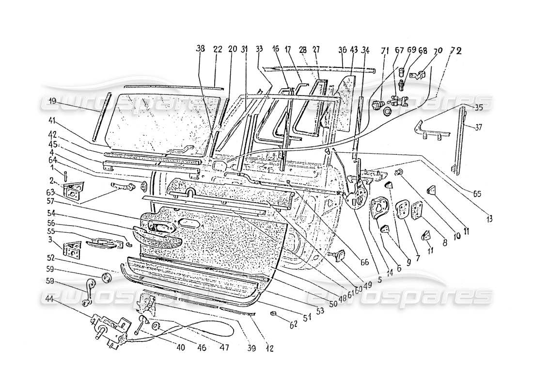 ferrari 330 gt 2+2 (coachwork) garnitures intérieures de porte (édition 1 + 2 + 3) vue schématique