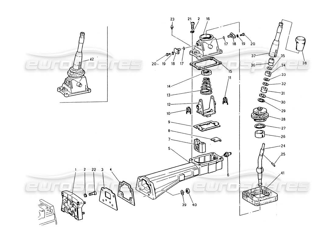 maserati 418 / 4.24v / 430 boîte de vitesses, diagramme de pièces de commandes 2f-external