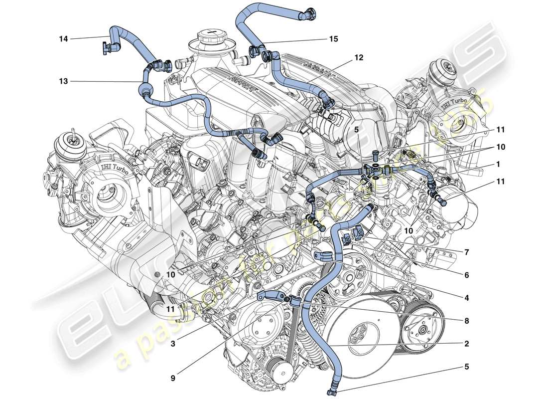 ferrari 488 spider (europe) diagramme des pièces des évents