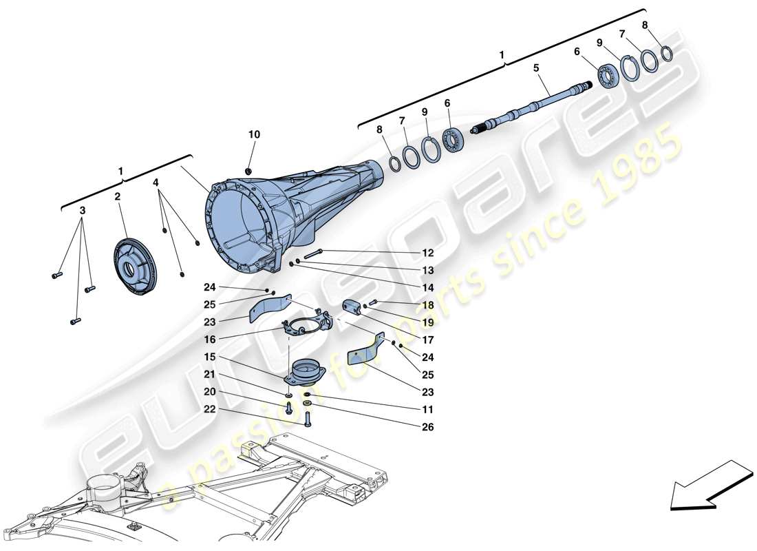 ferrari 812 superfast (europe) boîtier de transmission schéma des pièces