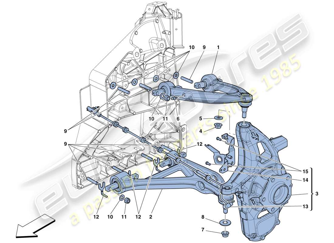 ferrari 458 speciale aperta (rhd) suspension avant - bras - schéma des pièces