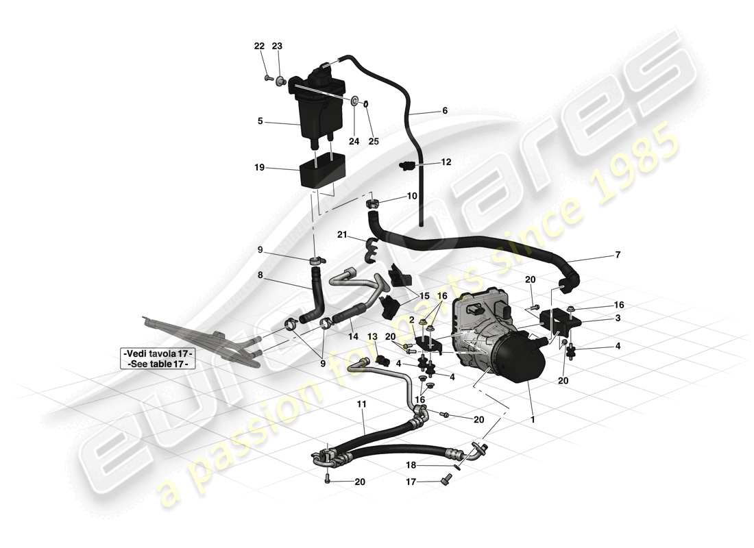 ferrari laferrari (usa) pompe et réservoir de direction assistée schéma des pièces