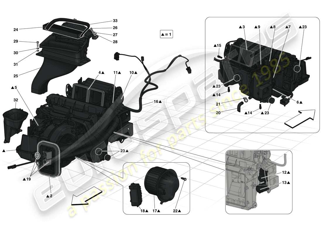 ferrari laferrari (usa) unité d'évaporateur schéma des pièces