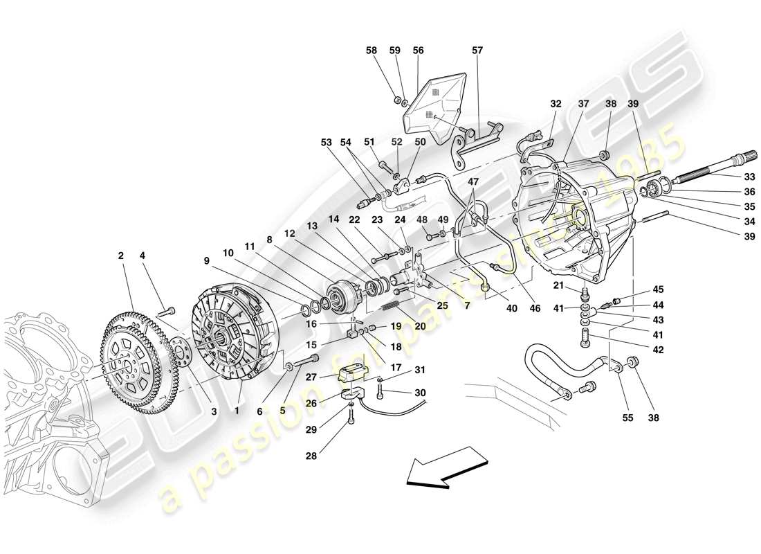 ferrari 599 sa aperta (europe) embrayage et commandes schéma des pièces