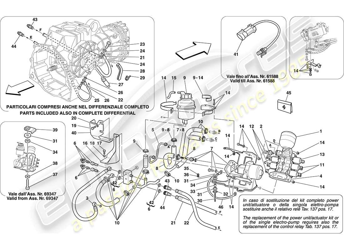 ferrari f430 coupe (europe) unité de puissance et réservoir schéma des pièces