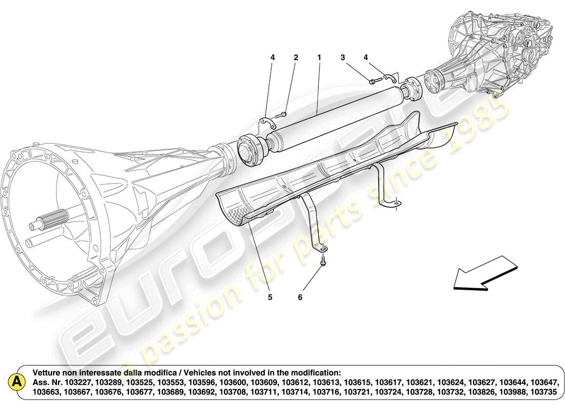 ferrari california (usa) tuyau de transmission schéma des pièces