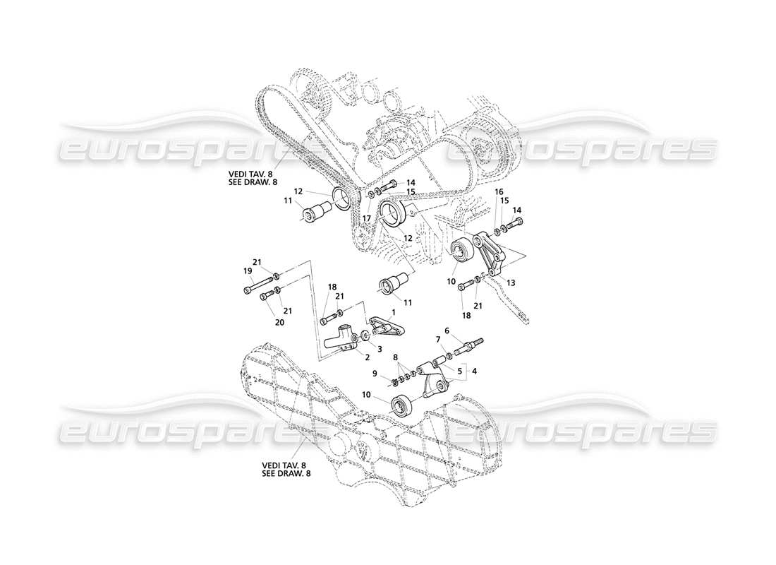 maserati qtp v8 evoluzione schéma des pièces de contrôle de synchronisation