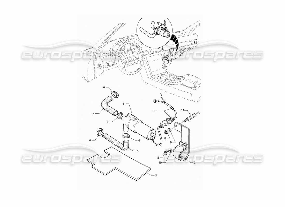 maserati qtp v8 (1998) pompe à chaleur schéma des pièces