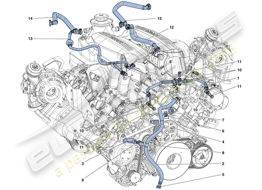 ferrari 488 gtb (europe) évents schéma des pièces