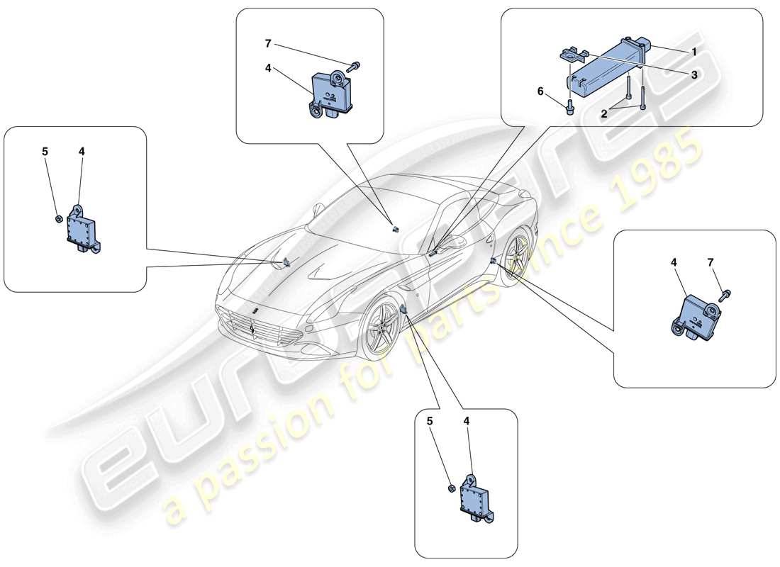 ferrari california t (europe) système de surveillance de la pression des pneus schéma des pièces