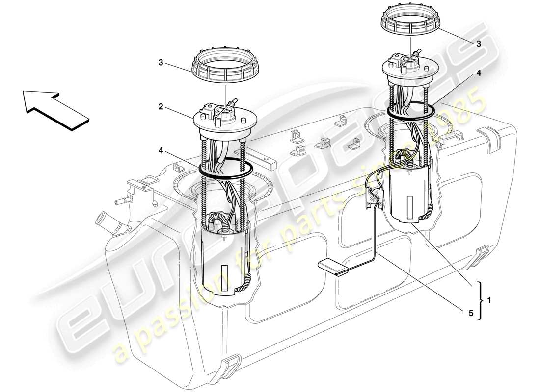 ferrari 612 sessanta (europe) pompe à carburant schéma des pièces