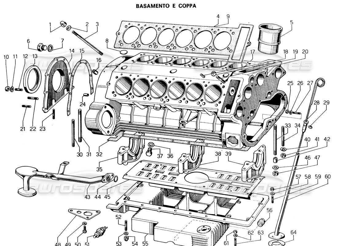 lamborghini espada carter moteur schéma des pièces