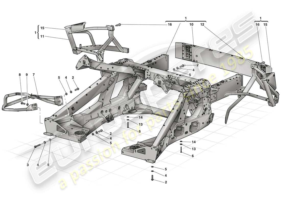 ferrari laferrari (usa) rear subchassis part diagram