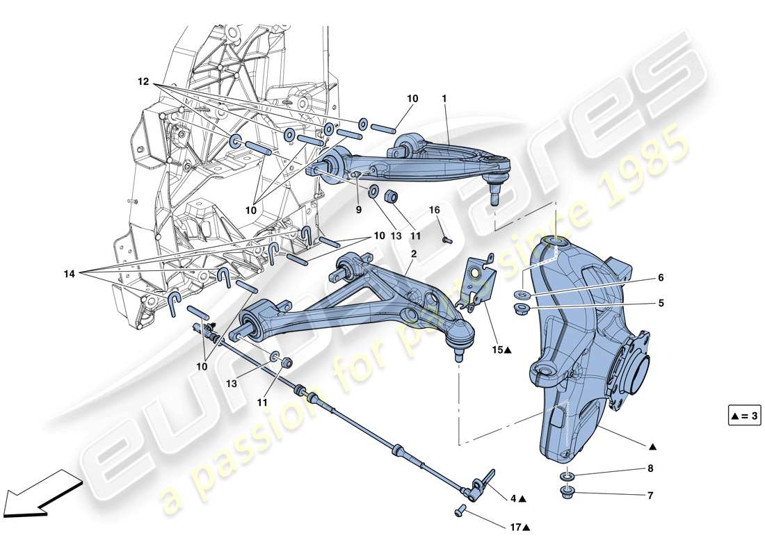 ferrari f12 berlinetta (europe) suspension avant - bras - schéma des pièces