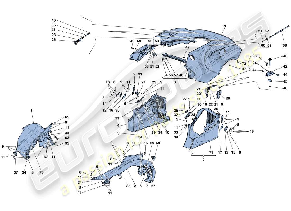 ferrari laferrari aperta (europe) garniture extérieure schéma des pièces