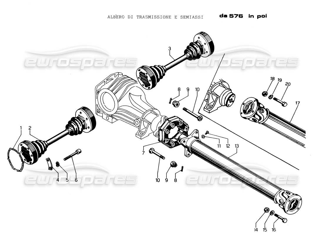 lamborghini espada transmission (transmission automatique) schéma des pièces