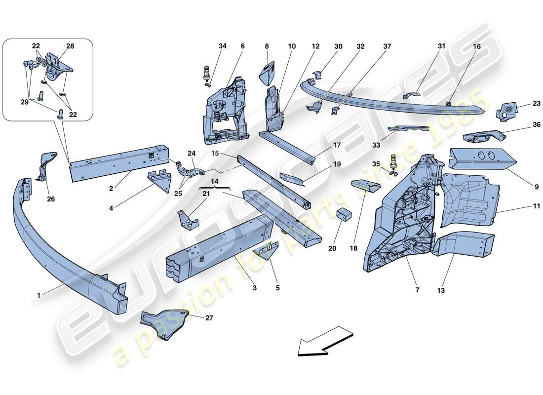 ferrari 458 speciale aperta (usa) châssis - structure, éléments avant et panneaux