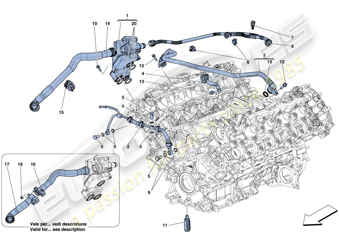 ferrari gtc4 lusso t (usa) diagramme des pièces des évents