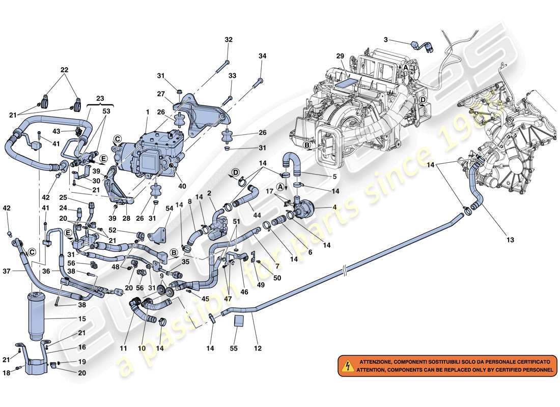 ferrari laferrari aperta (europe) schéma des pièces du système ac