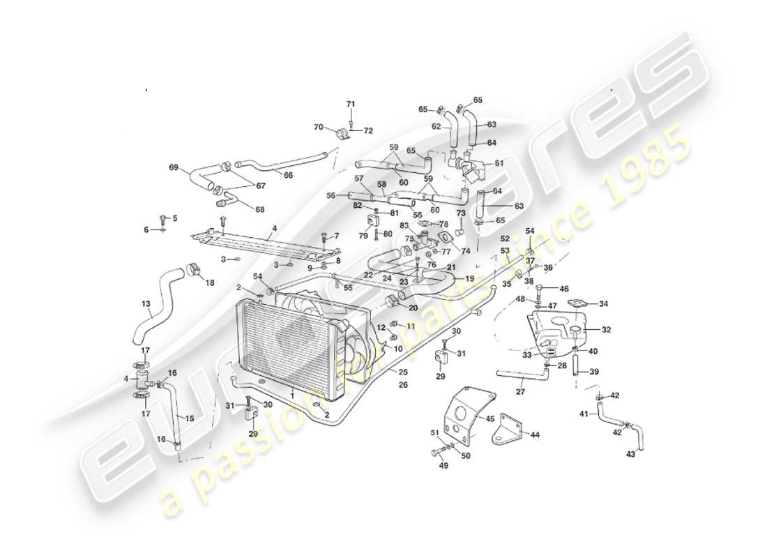 aston martin v8 virage (2000) système de refroidissement par eau, volante, environ vin 60193 sur le diagramme de pièce