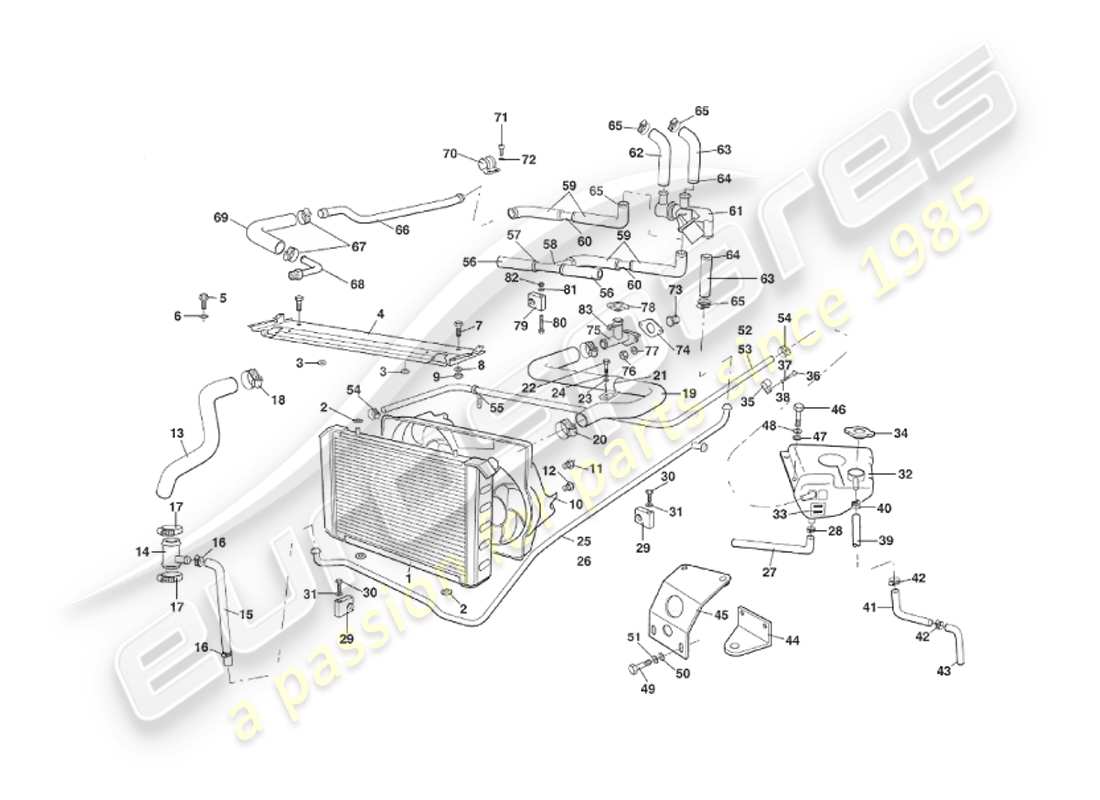 aston martin v8 virage (1999) système de refroidissement par eau, volante, environ vin 60193 sur le diagramme de pièce