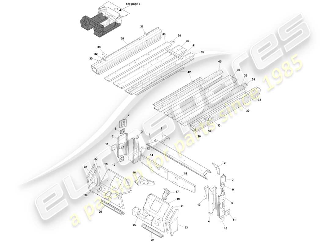 aston martin vanquish (2001) underbody1 diagramme de pièce