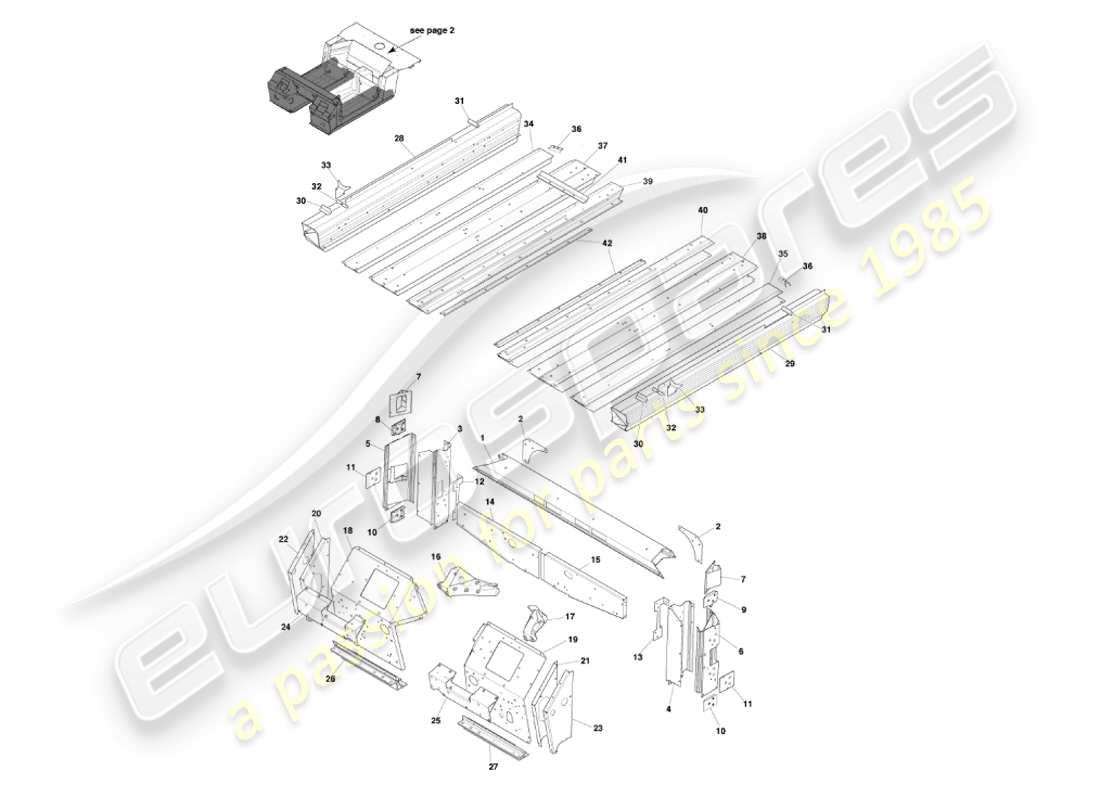 aston martin vanquish (2002) underbody1 diagramme de pièce