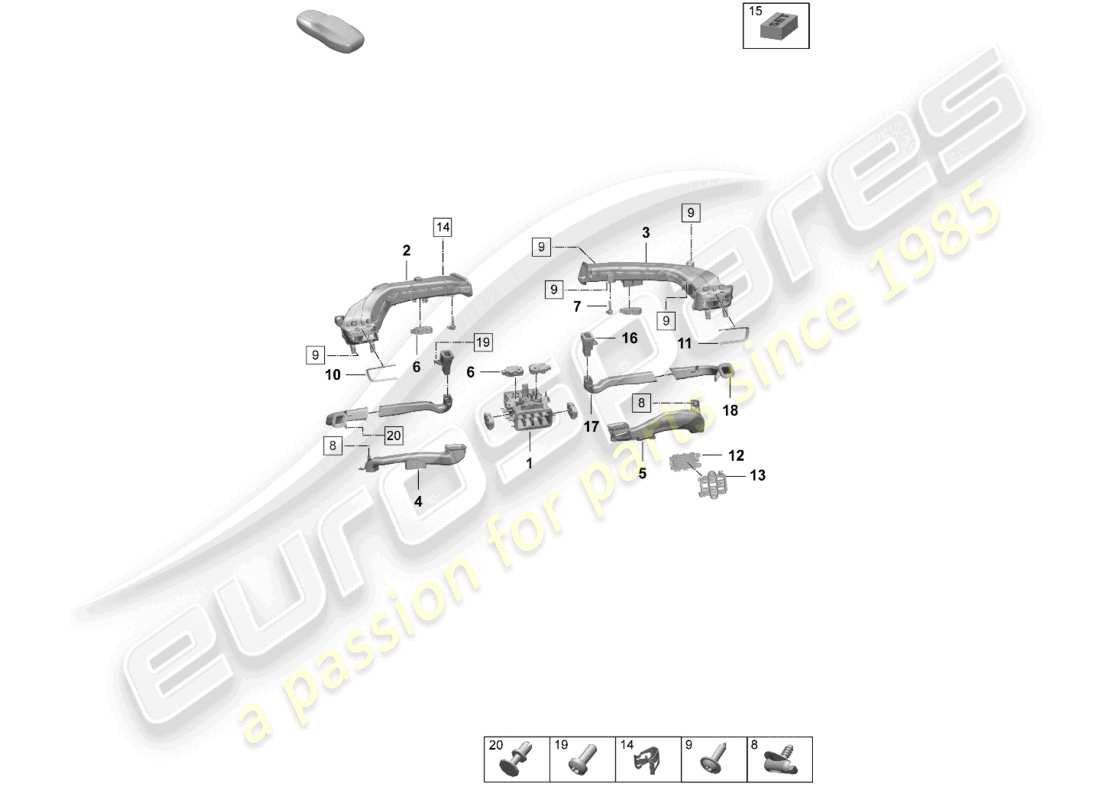 schéma de pièce contenant le numéro de pièce pad815093 os8