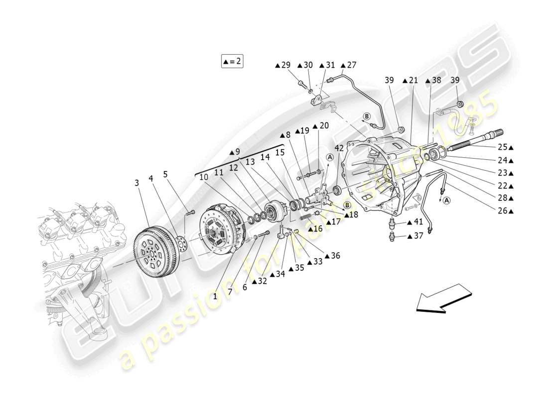 un schéma de pièces du catalogue de pièces maserati granturismo mc stradale (2013)