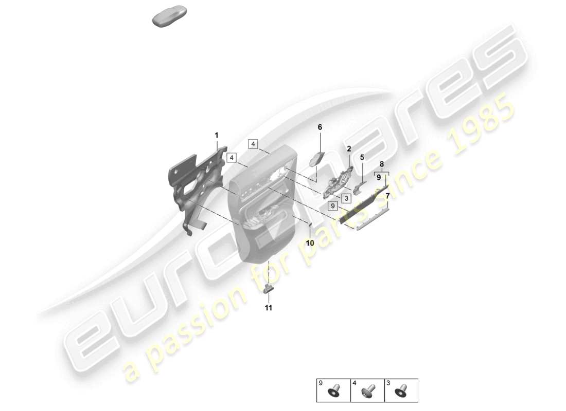 porsche 2024 (macan-e) accessoires panneau de porte arrière schéma des pièces
